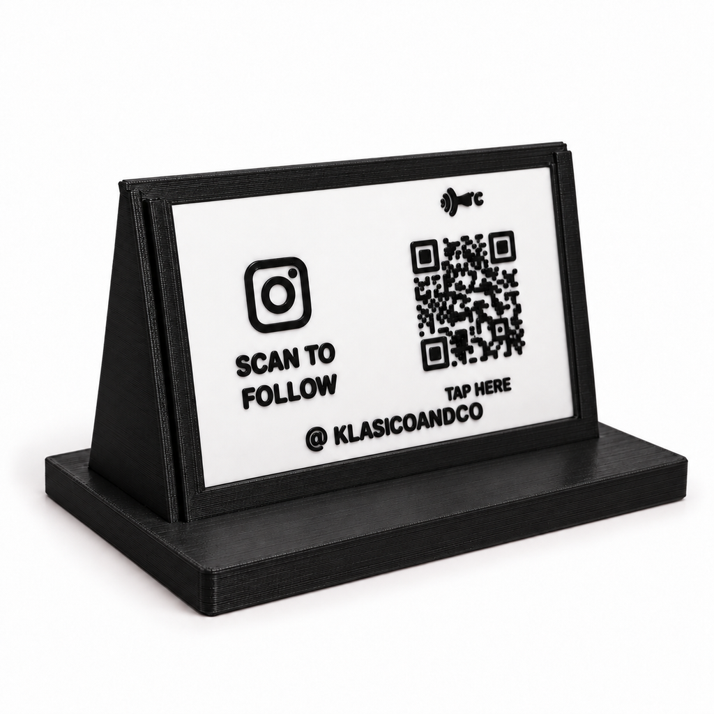 Landscape Custom QR + NFC Display Stand