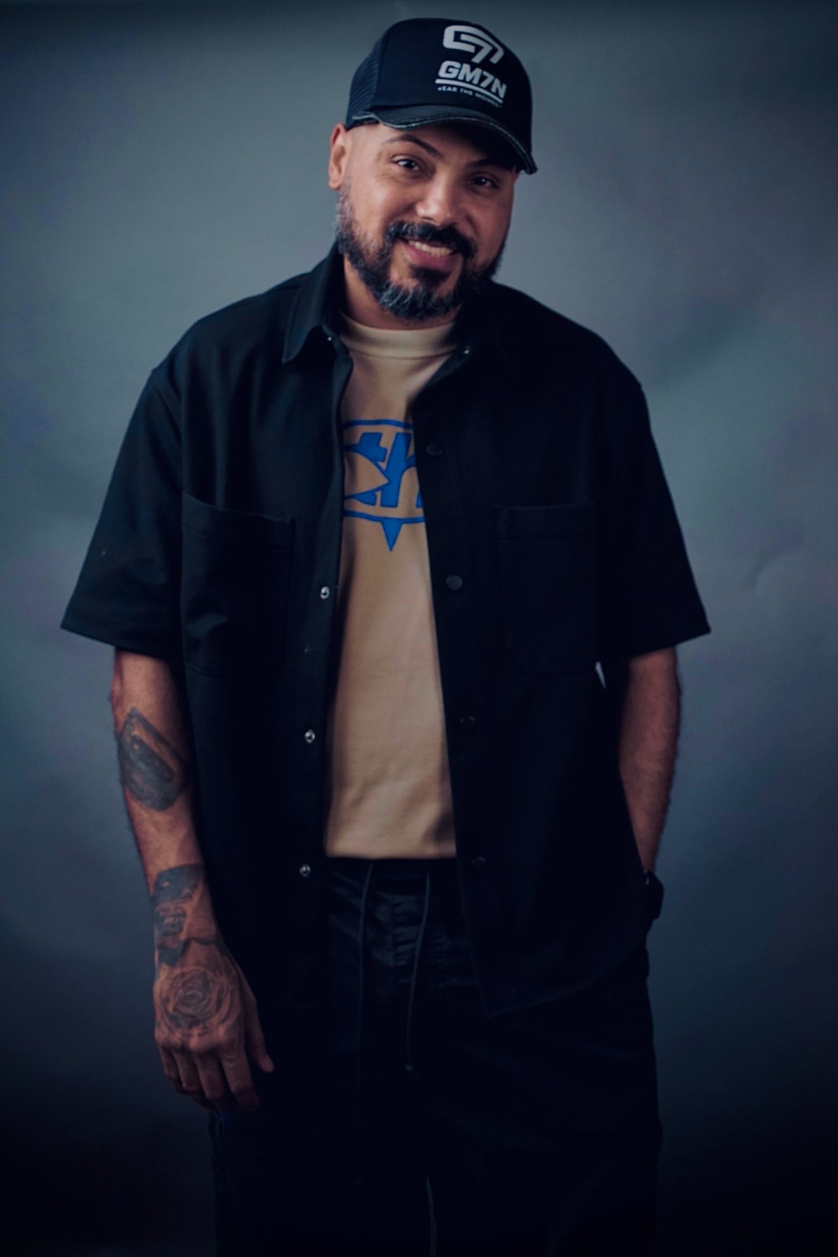 Klasico portrait wearing a GM7N cap